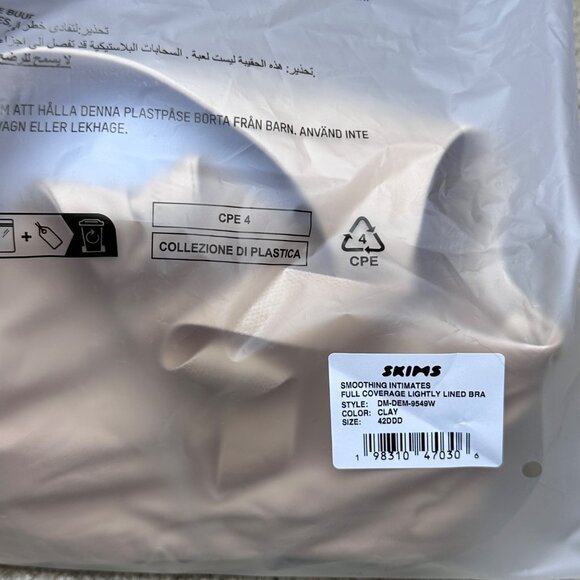 SKIMS SMOOTHING INTIMATES FULL COVERAGE BRA IN CLAY SIZE 42DDD NWT $56 - Picture 12 of 12